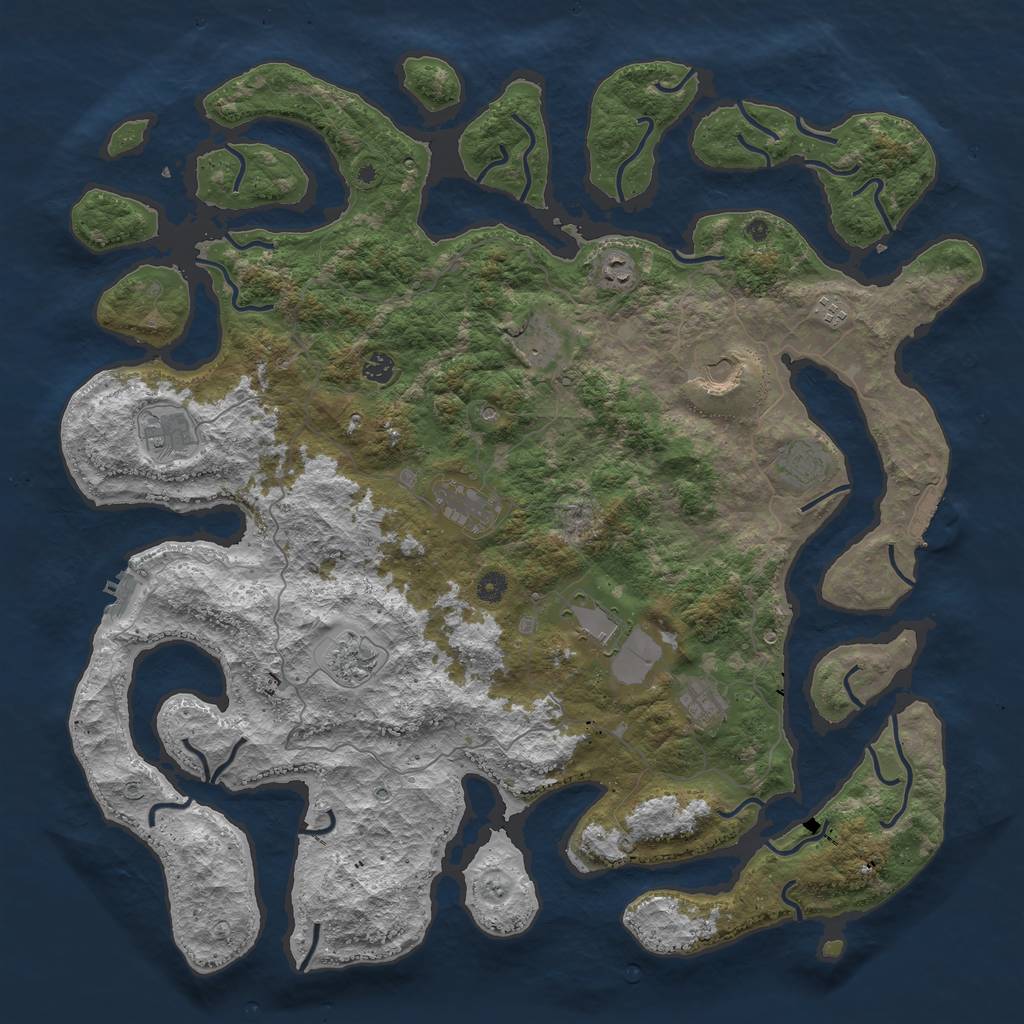Rust Map: Procedural Map, Size: 5000, Seed: 755564494, 16 Monuments