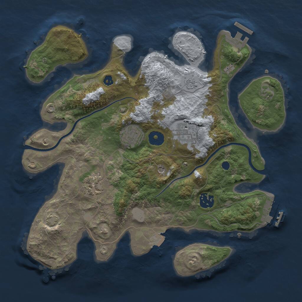 Rust Map: Procedural Map, Size: 3000, Seed: 1611720203, 10 Monuments