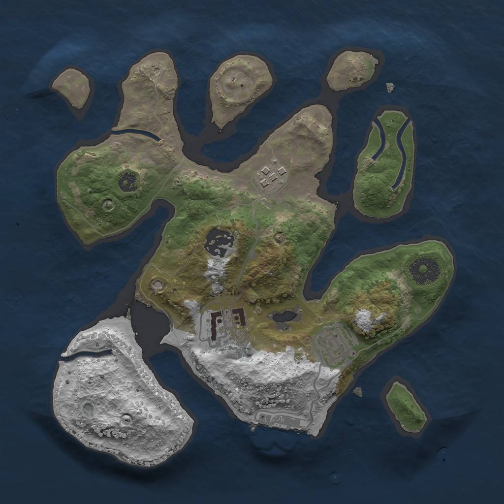Rust Map: Procedural Map, Size: 2650, Seed: 2147483647, 7 Monuments