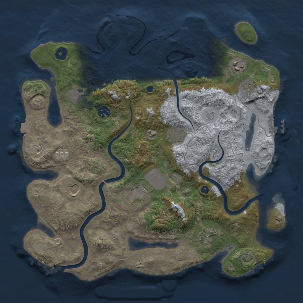 Rust Map: Procedural Map, Size: 3700, Seed: 974444181, 15 Monuments