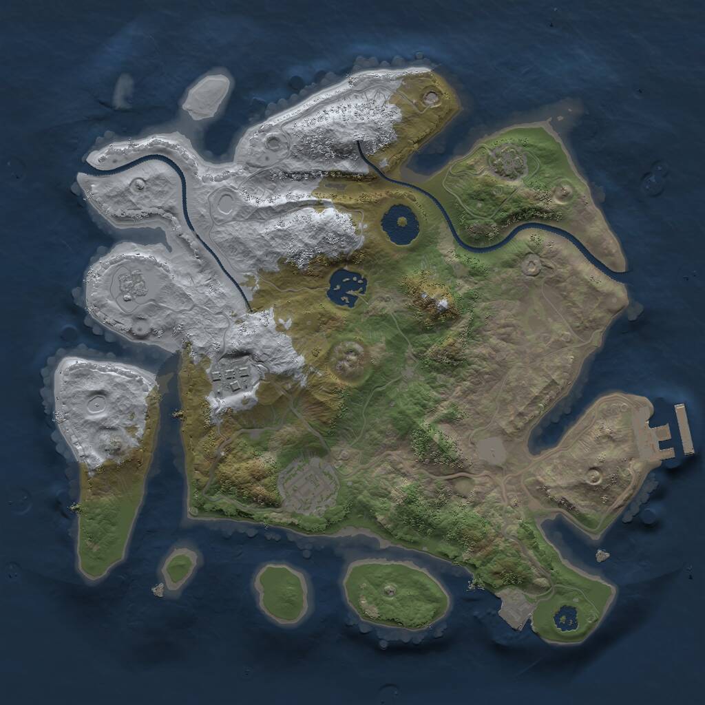 Rust Map: Procedural Map, Size: 2800, Seed: 3054, 7 Monuments