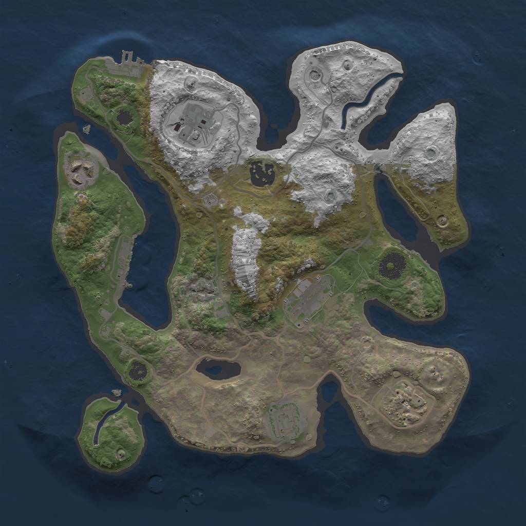 Rust Map: Procedural Map, Size: 3000, Seed: 1513182593, 11 Monuments