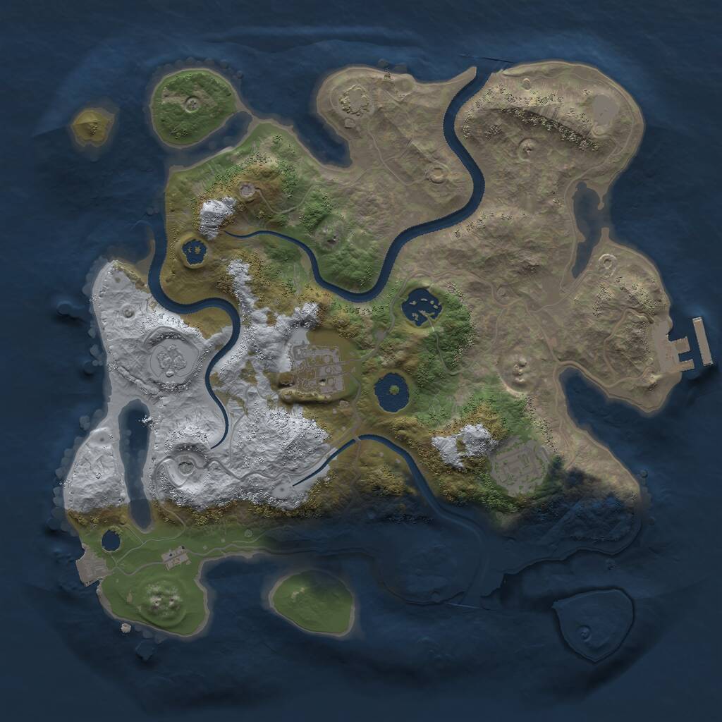 Rust Map: Procedural Map, Size: 3000, Seed: 1687473969, 8 Monuments