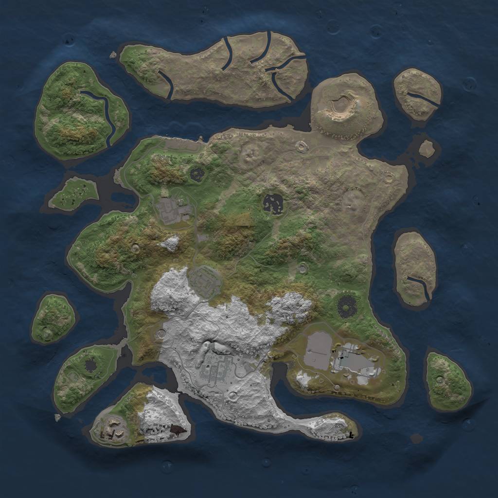 Rust Map: Procedural Map, Size: 3500, Seed: 5890908, 11 Monuments