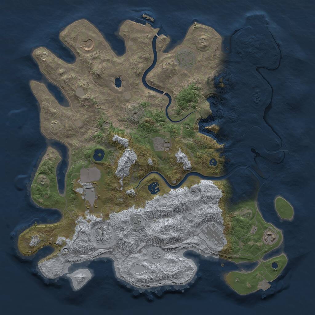 Rust Map: Procedural Map, Size: 4000, Seed: 835446, 15 Monuments