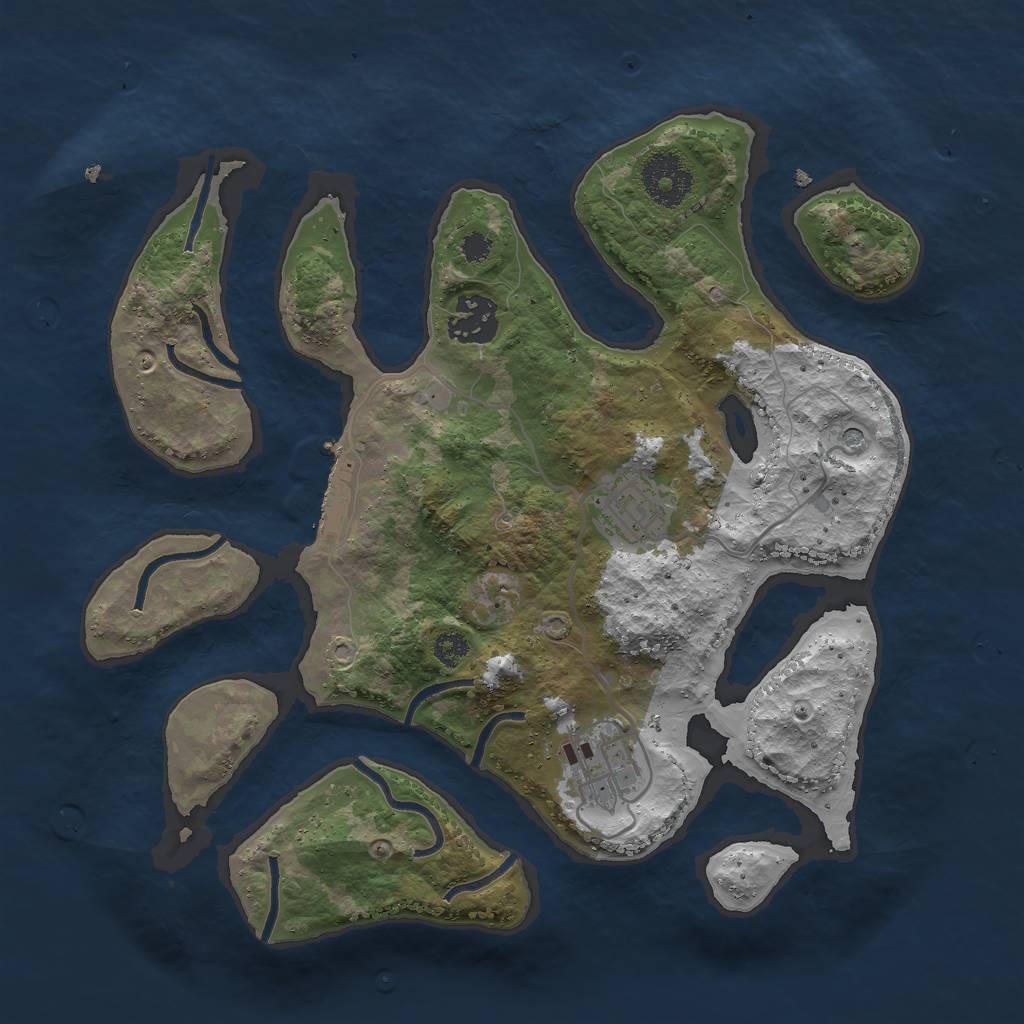 Rust Map: Procedural Map, Size: 3000, Seed: 1440, 7 Monuments