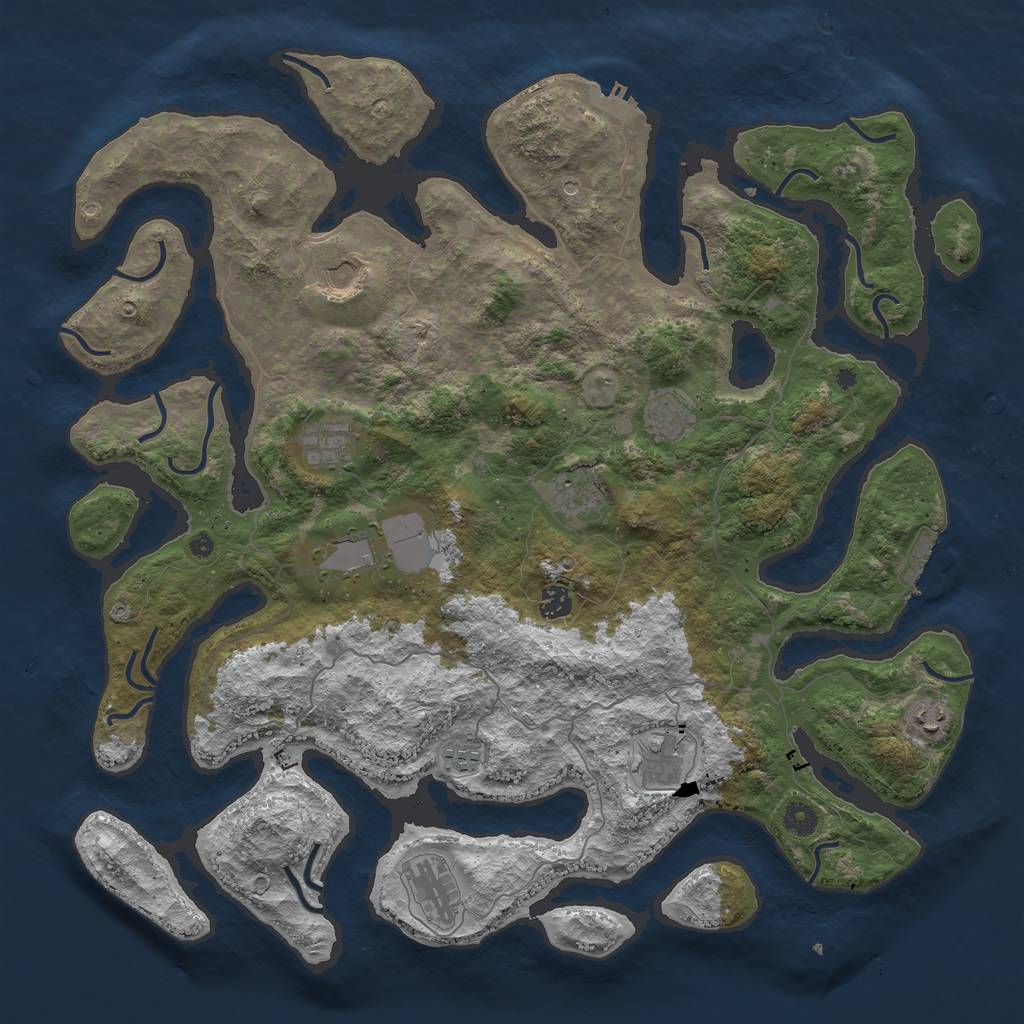 Rust Map: Procedural Map, Size: 4500, Seed: 1552994413, 15 Monuments