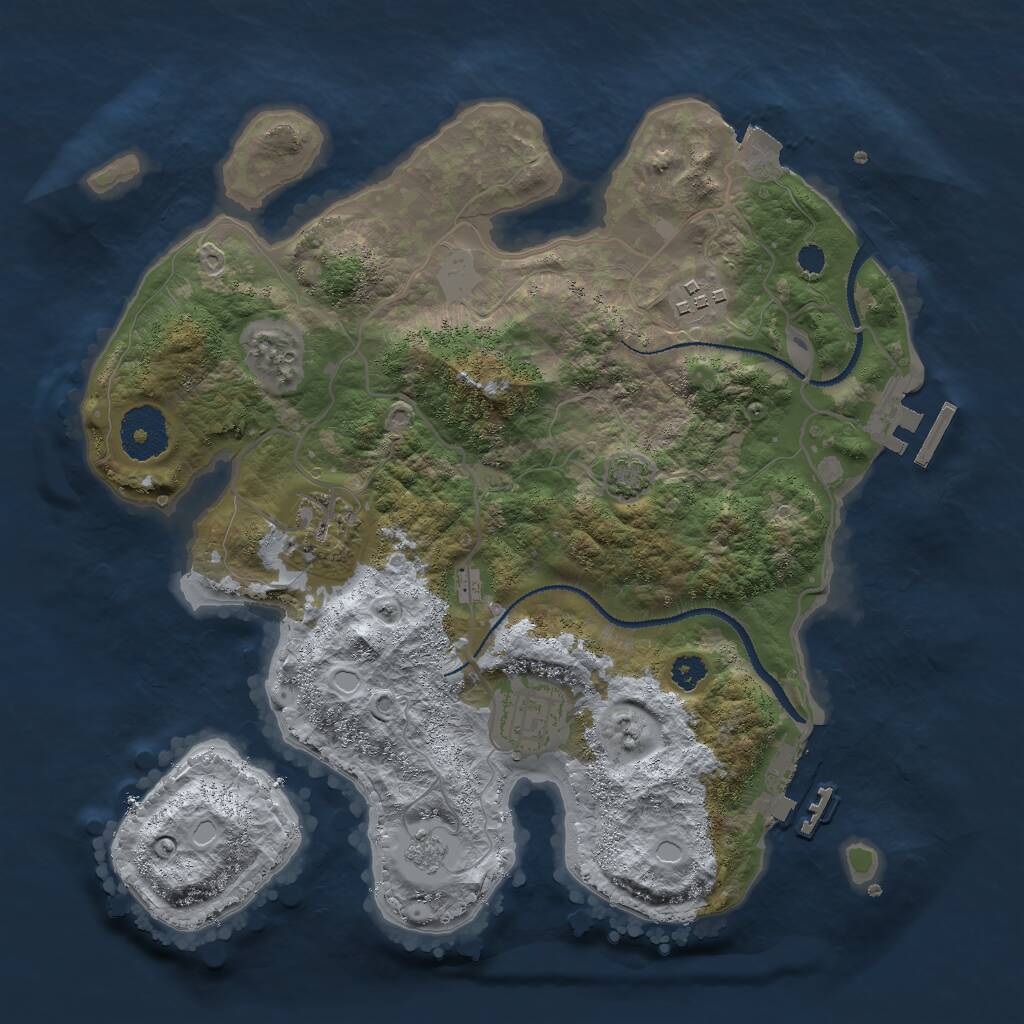 Rust Map: Procedural Map, Size: 3000, Seed: 87853980, 8 Monuments