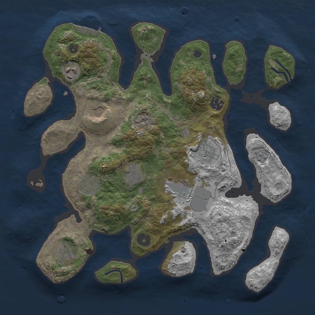 Rust Map: Procedural Map, Size: 3505, Seed: 23, 12 Monuments