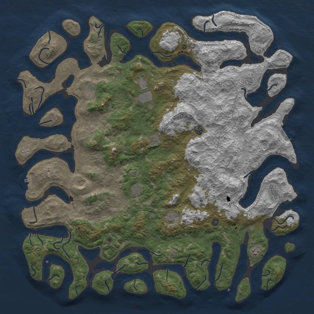 Rust Map: Procedural Map, Size: 6000, Seed: 177092574, 16 Monuments