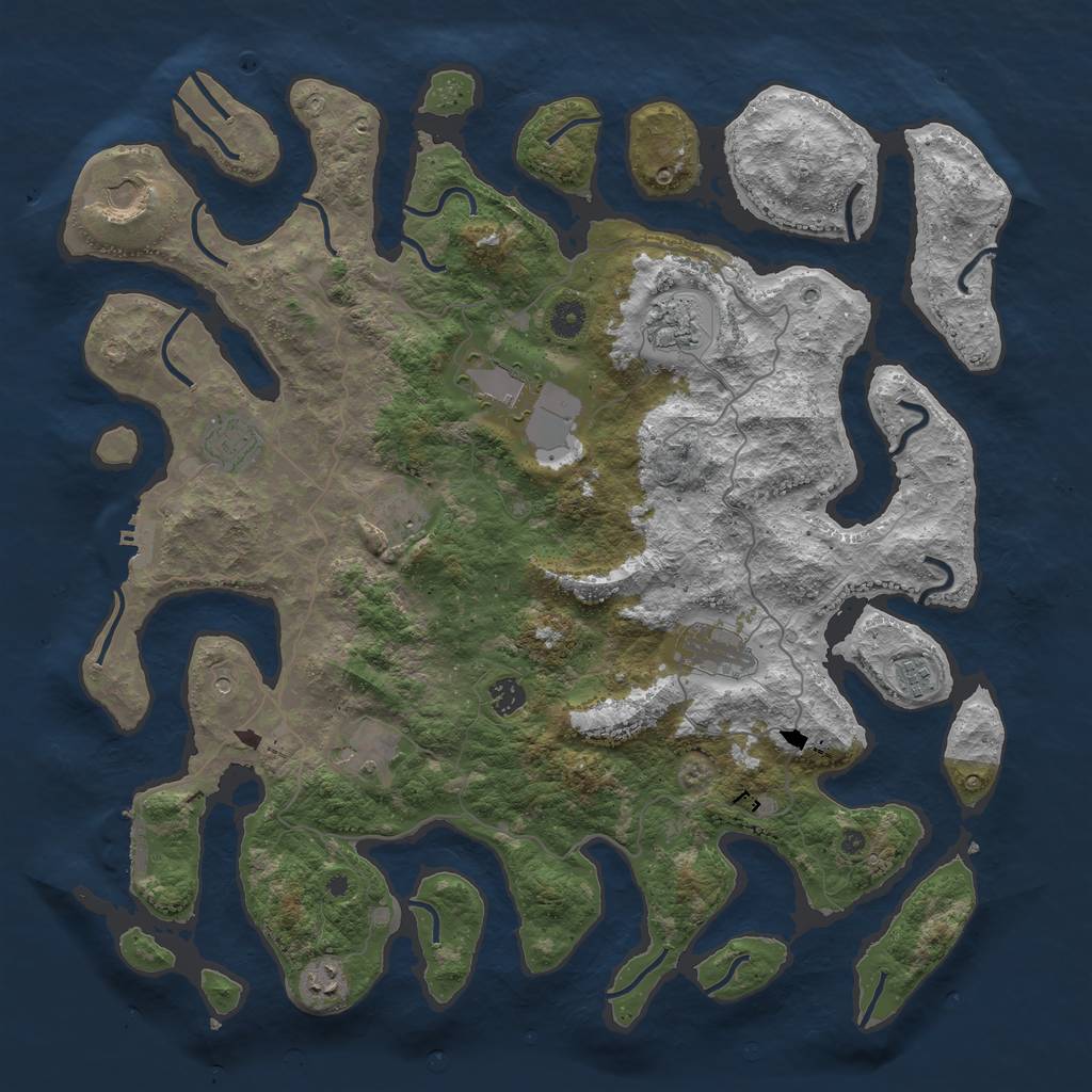 Rust Map: Procedural Map, Size: 4500, Seed: 110208, 15 Monuments