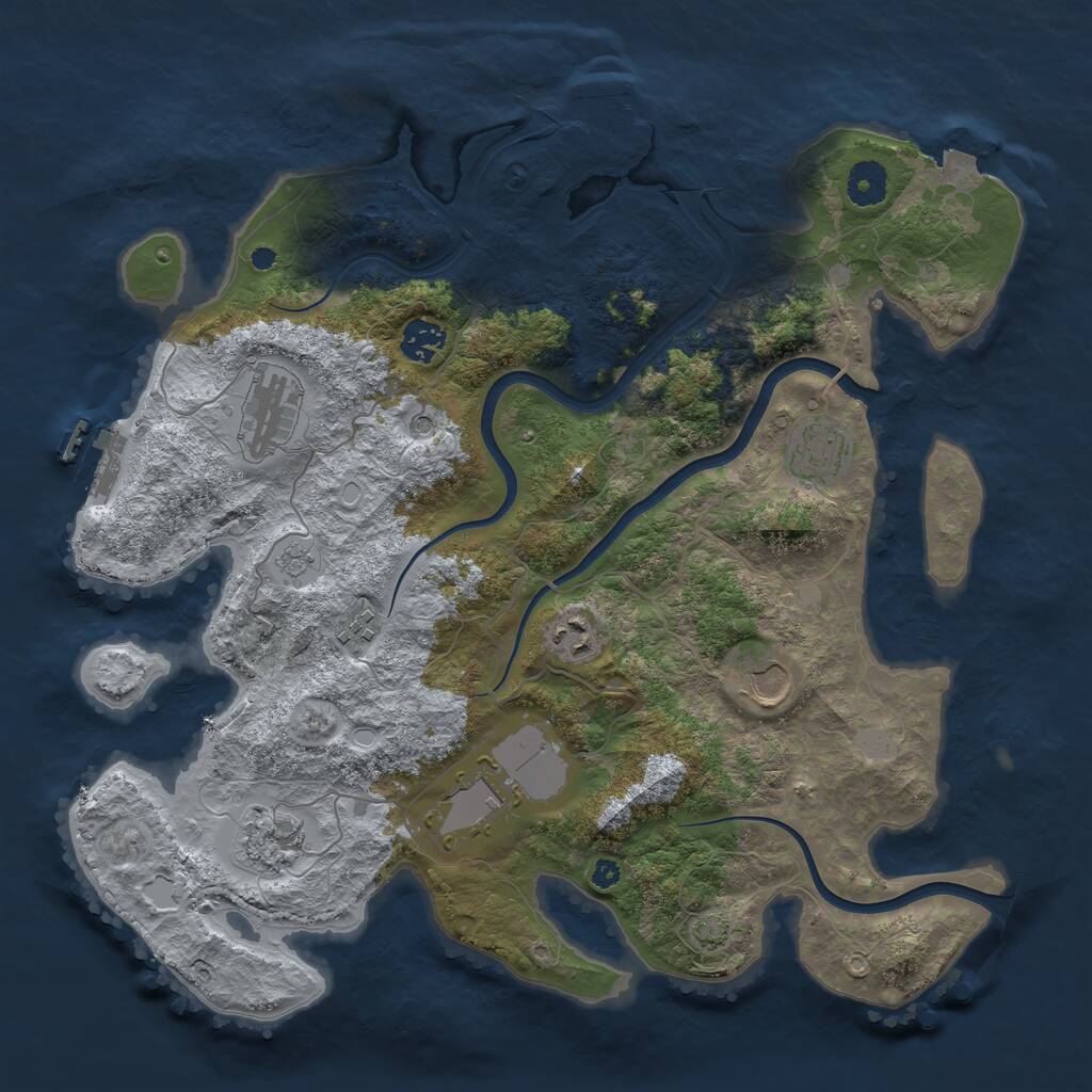 Rust Map: Procedural Map, Size: 3800, Seed: 90208, 14 Monuments