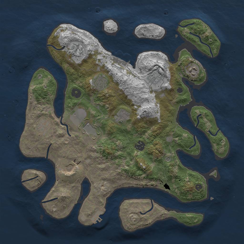 Rust Map: Procedural Map, Size: 3750, Seed: 6567783, 14 Monuments