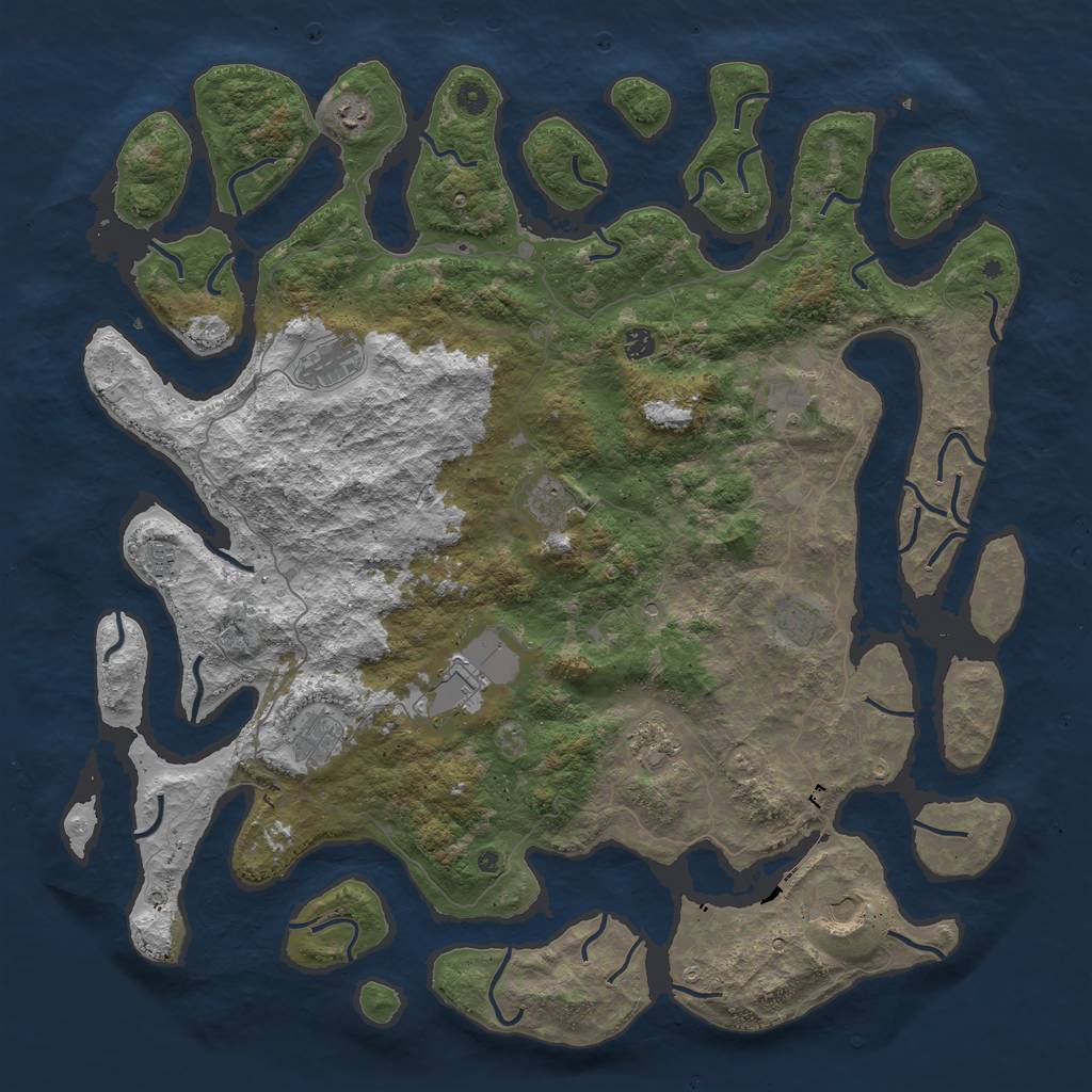 Rust Map: Procedural Map, Size: 5120, Seed: 108639071, 14 Monuments