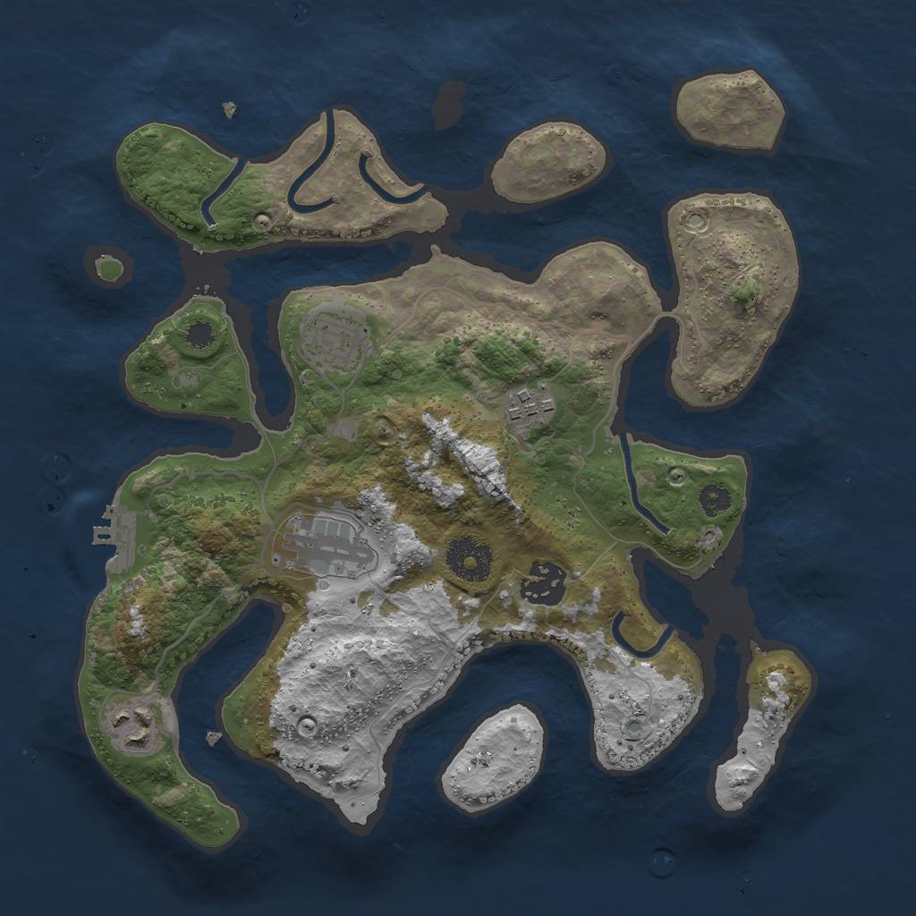 Rust Map: Procedural Map, Size: 3000, Seed: 473883057, 8 Monuments