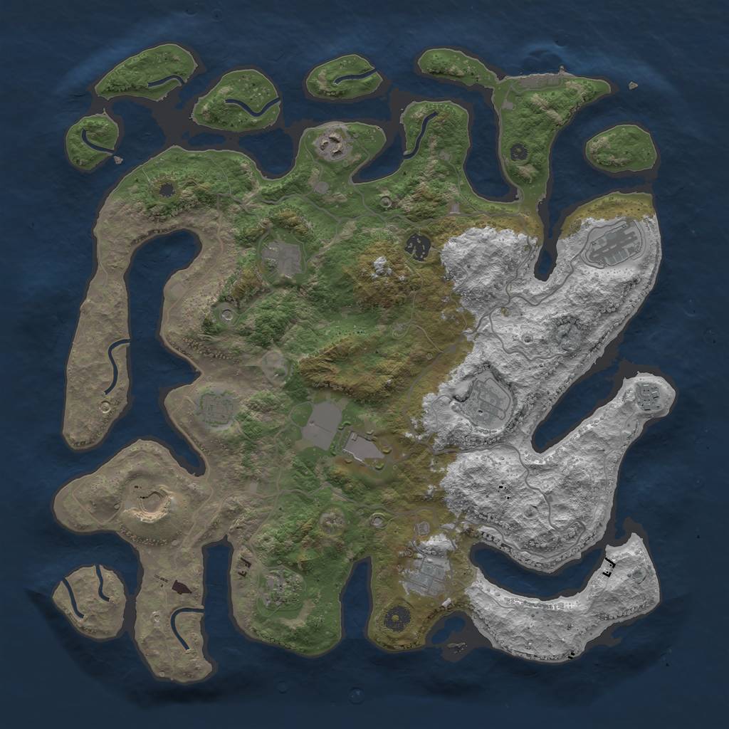 Rust Map: Procedural Map, Size: 4248, Seed: 199075357, 15 Monuments