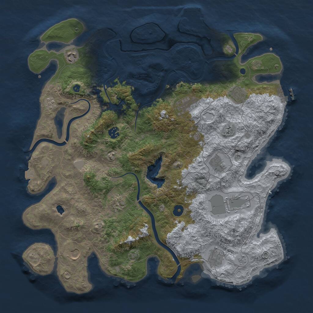 Rust Map: Procedural Map, Size: 4248, Seed: 199075357, 16 Monuments
