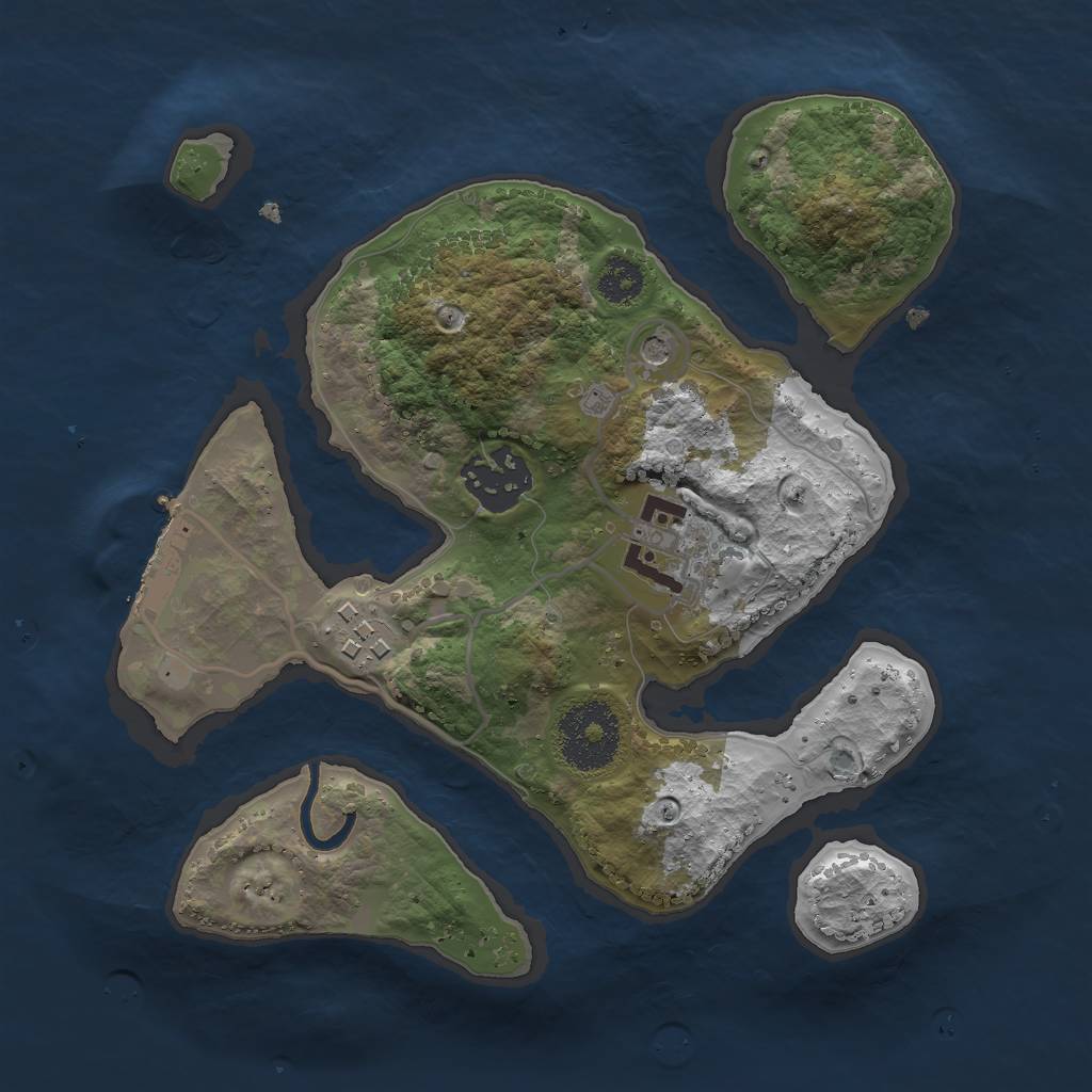 Rust Map: Procedural Map, Size: 2500, Seed: 11070504, 7 Monuments