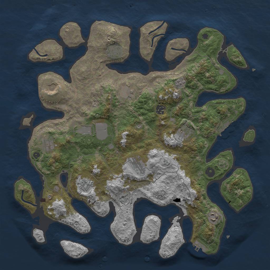 Rust Map: Procedural Map, Size: 4200, Seed: 1400063268, 16 Monuments