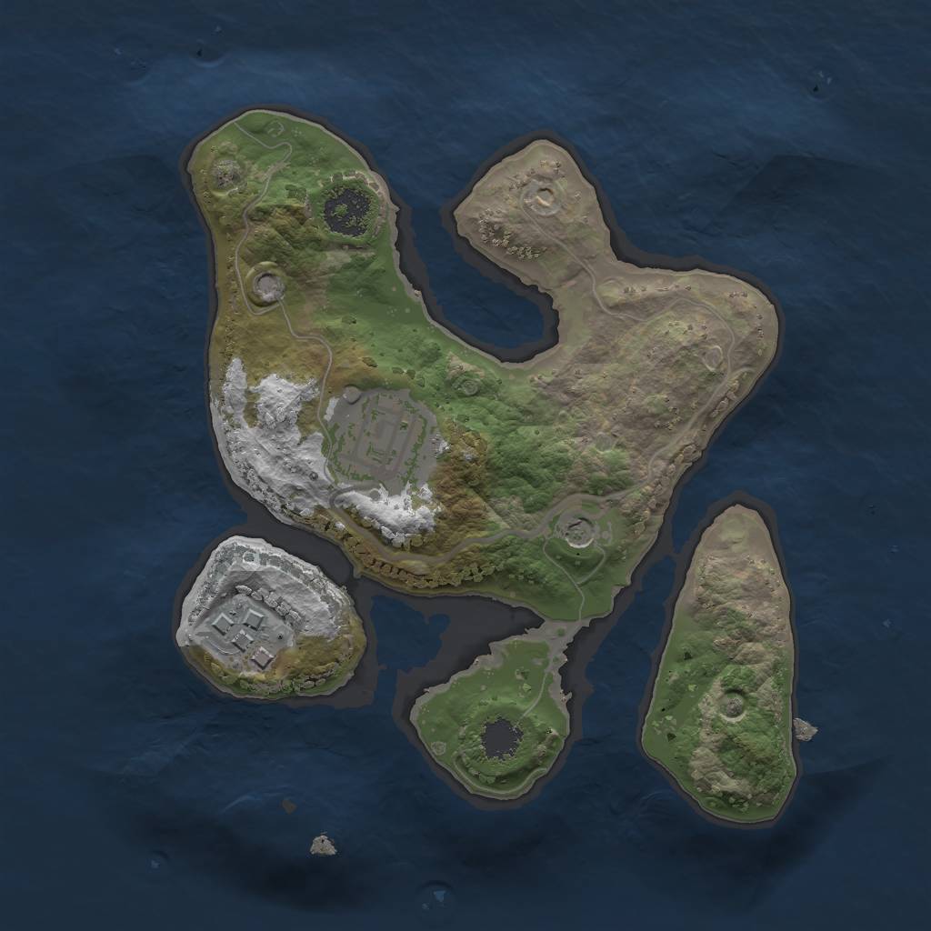 Rust Map: Procedural Map, Size: 2000, Seed: 20814363, 5 Monuments