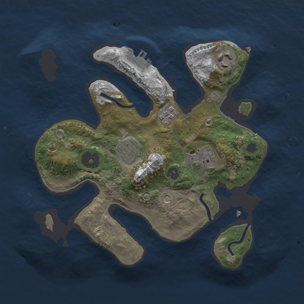 Rust Map: Procedural Map, Size: 2600, Seed: 1234, 8 Monuments
