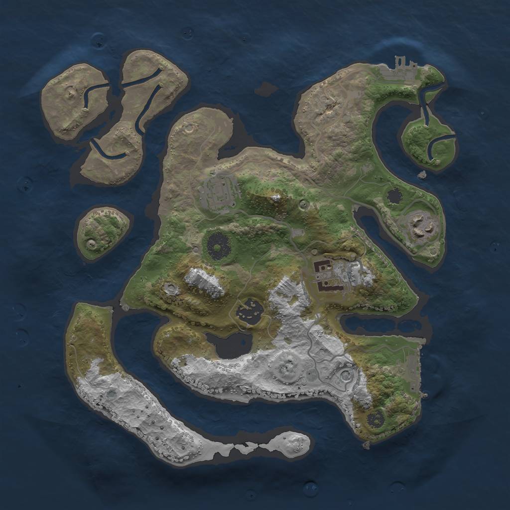 Rust Map: Procedural Map, Size: 3000, Seed: 118154097, 9 Monuments