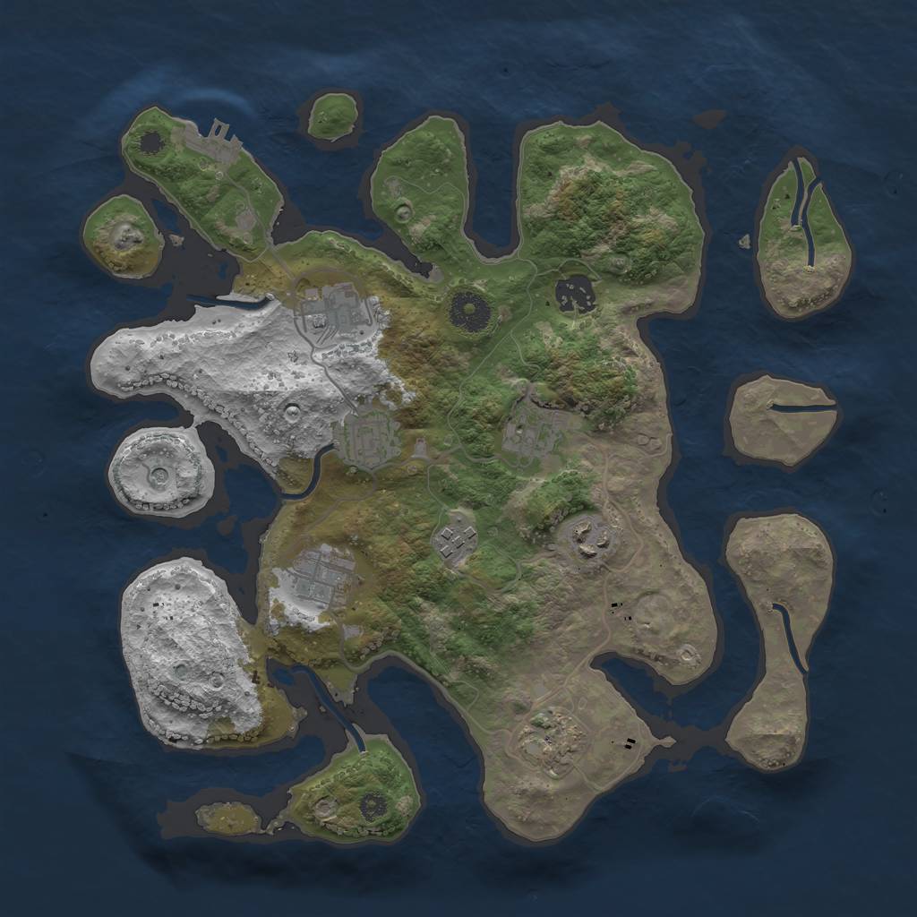 Rust Map: Procedural Map, Size: 3400, Seed: 4951, 12 Monuments