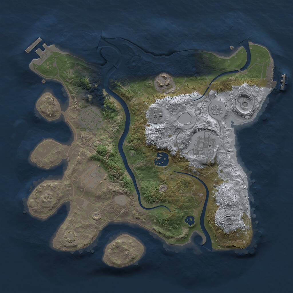 Rust Map: Procedural Map, Size: 3000, Seed: 210159760, 12 Monuments