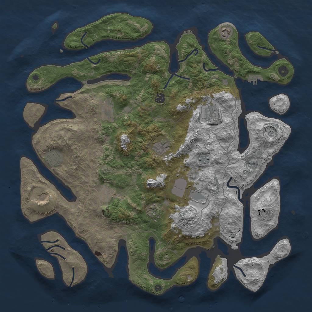 Rust Map: Procedural Map, Size: 4500, Seed: 1642589295, 15 Monuments