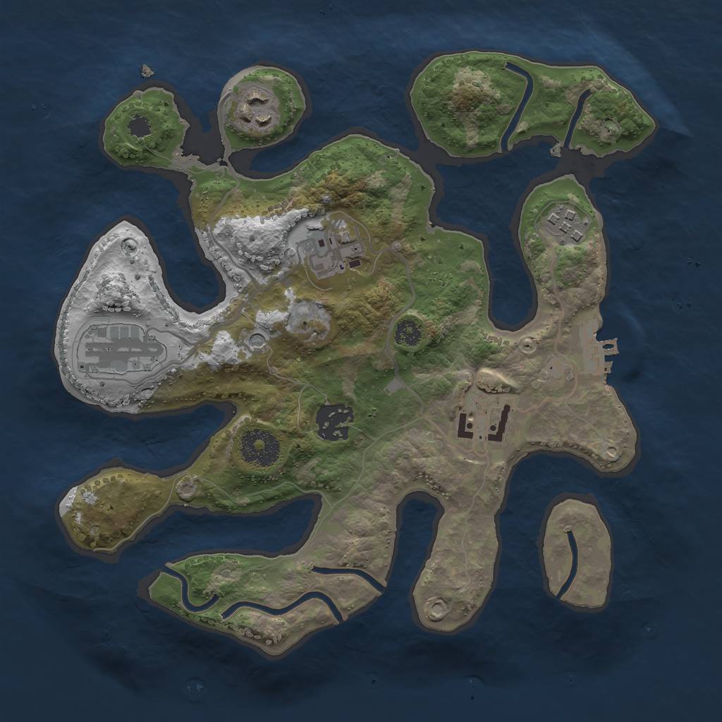 Rust Map: Procedural Map, Size: 2800, Seed: 501, 10 Monuments