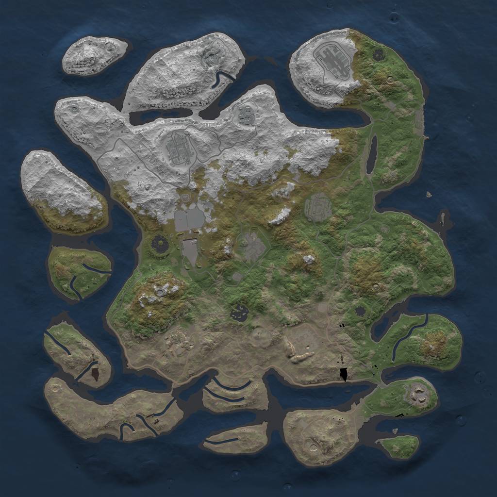 Rust Map: Procedural Map, Size: 4250, Seed: 636089441, 14 Monuments