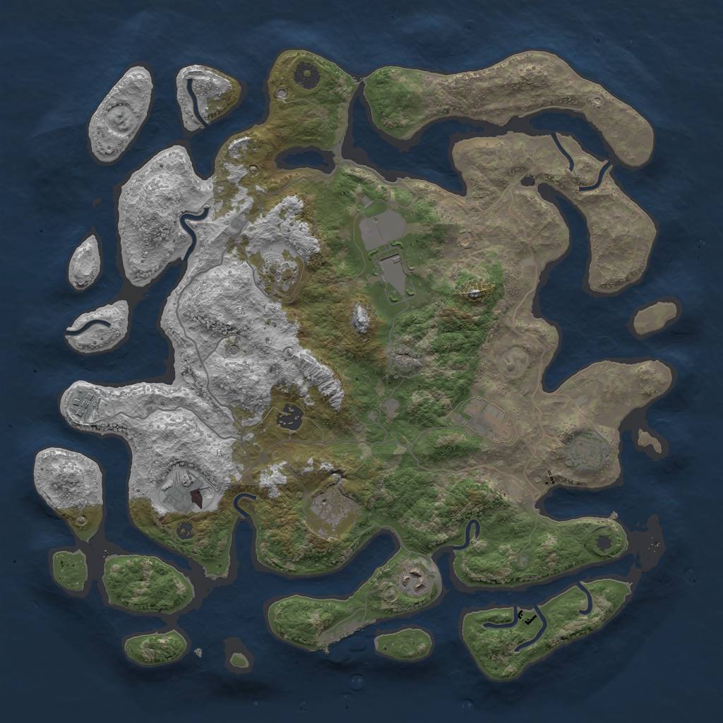 Rust Map: Procedural Map, Size: 4200, Seed: 854692, 13 Monuments