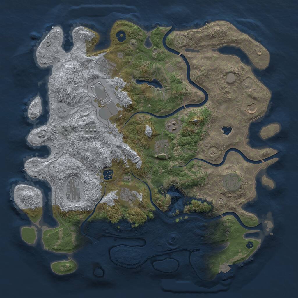 Rust Map: Procedural Map, Size: 4200, Seed: 854692, 14 Monuments