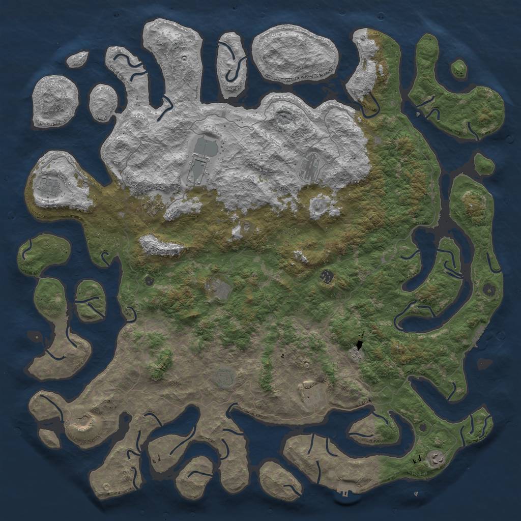 Rust Map: Procedural Map, Size: 6000, Seed: 73672431, 16 Monuments