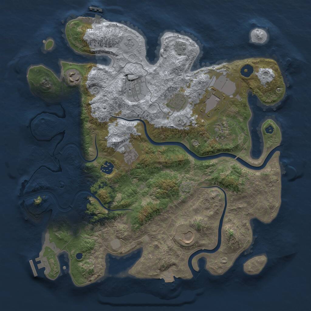 Rust Map: Procedural Map, Size: 3750, Seed: 138257946, 15 Monuments