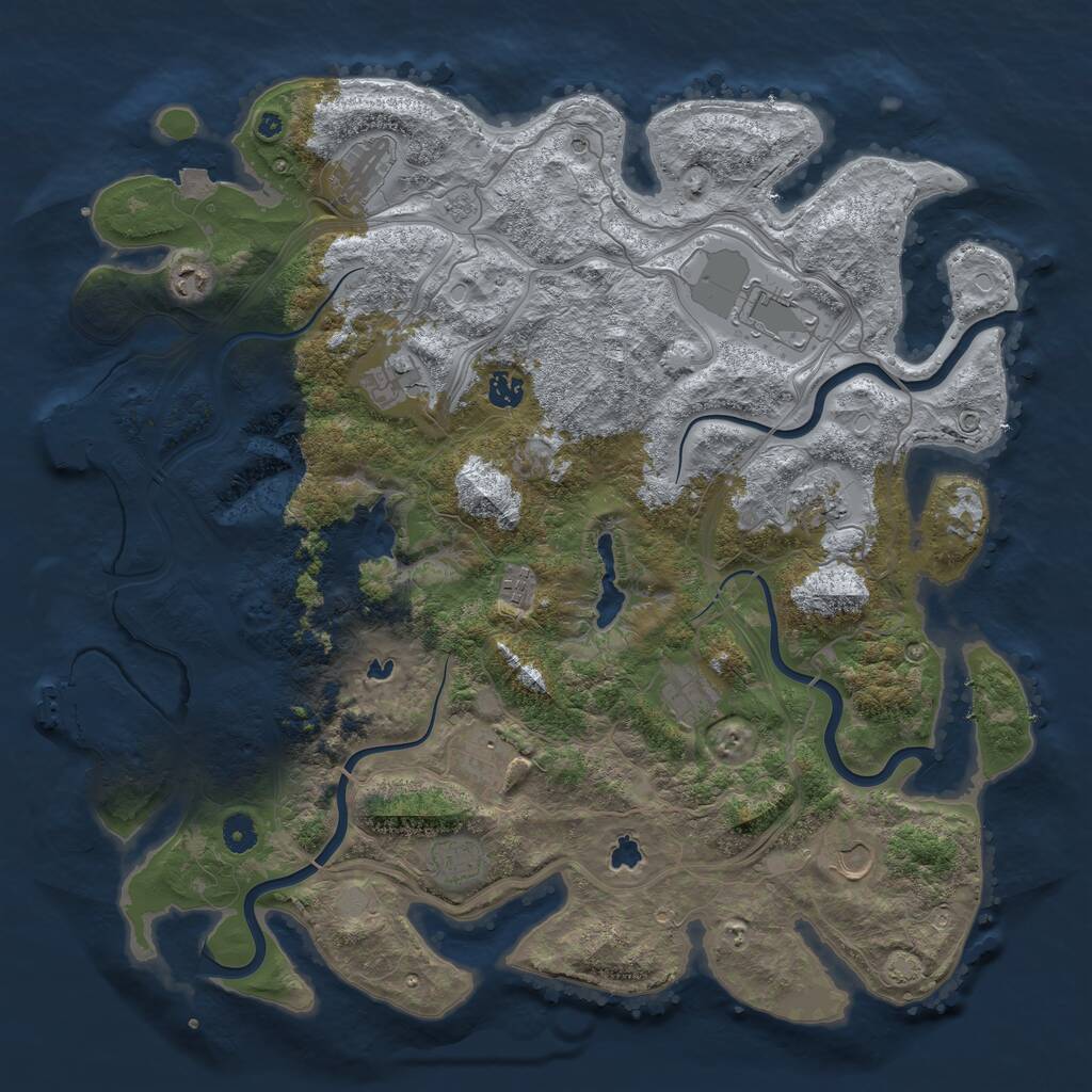 Rust Map: Procedural Map, Size: 4500, Seed: 1819583314, 17 Monuments