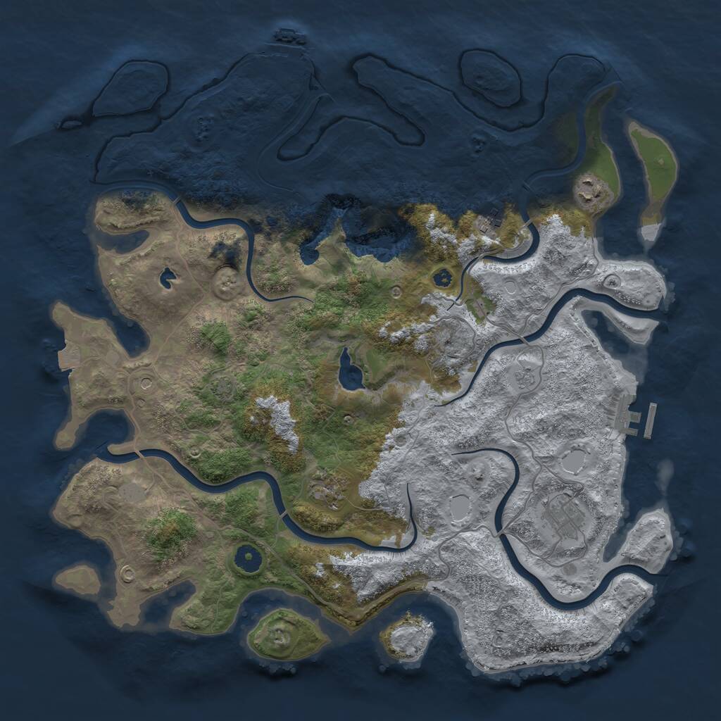 Rust Map: Procedural Map, Size: 4050, Seed: 310924814, 10 Monuments