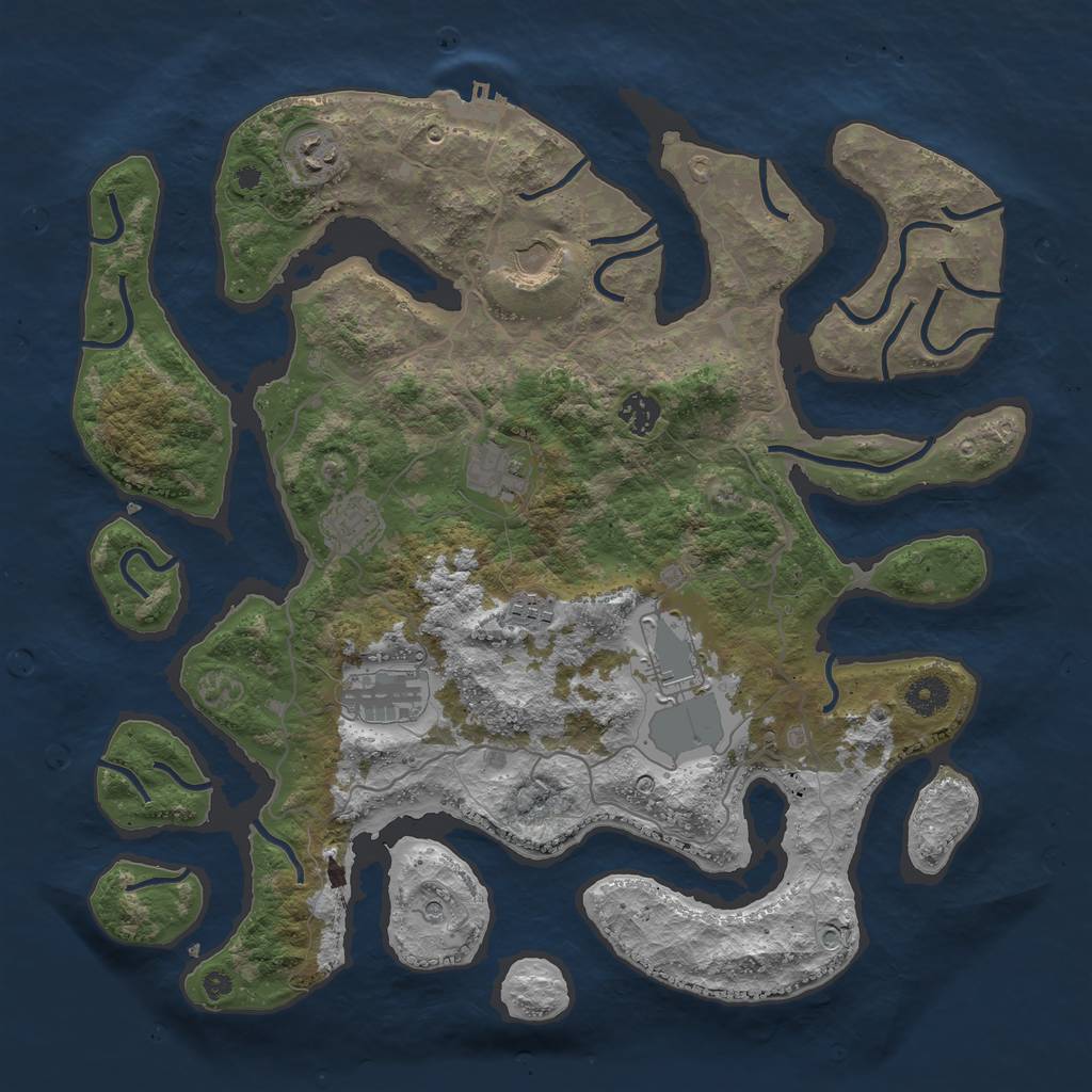 Rust Map: Procedural Map, Size: 4000, Seed: 87900, 12 Monuments