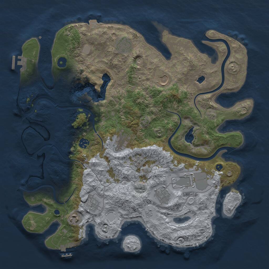 Rust Map: Procedural Map, Size: 4000, Seed: 87900, 15 Monuments