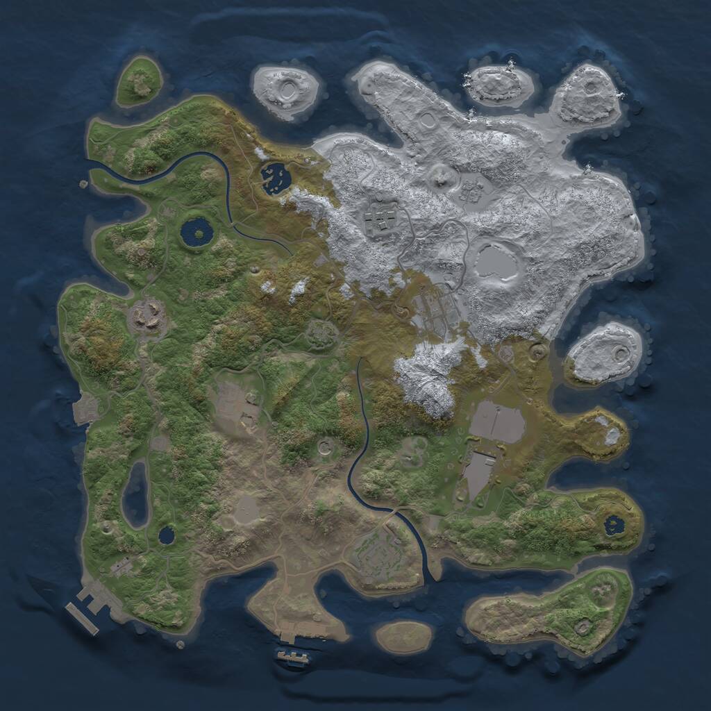 Rust Map: Procedural Map, Size: 3500, Seed: 15238620, 13 Monuments