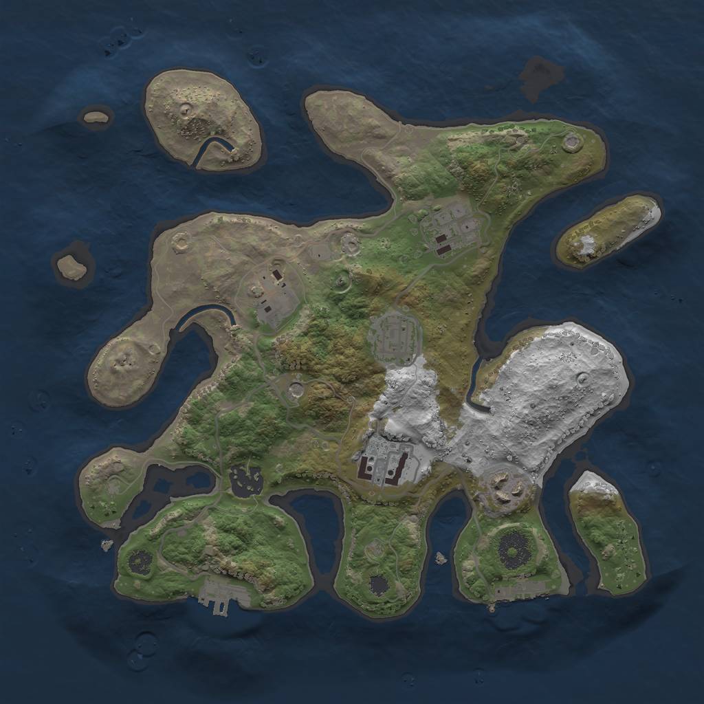 Rust Map: Procedural Map, Size: 3000, Seed: 72290300, 11 Monuments