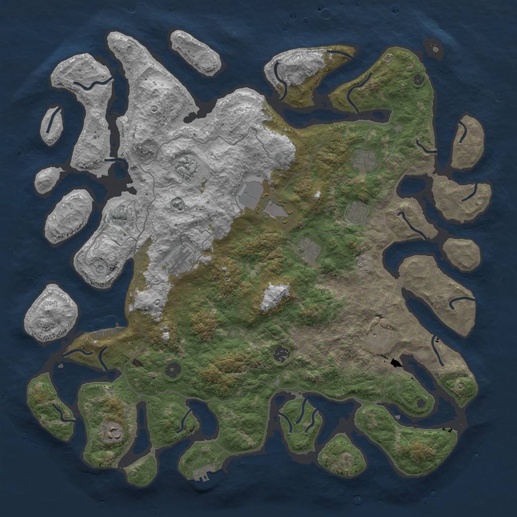 Rust Map: Procedural Map, Size: 5000, Seed: 5888, 15 Monuments