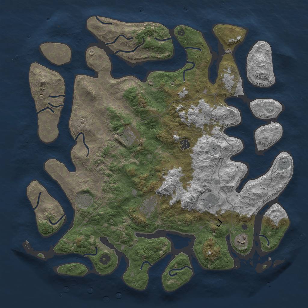 Rust Map: Procedural Map, Size: 4500, Seed: 898976, 10 Monuments