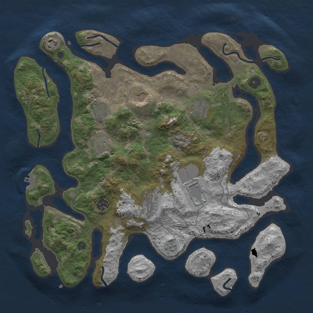 Rust Map: Procedural Map, Size: 4000, Seed: 5082021, 13 Monuments