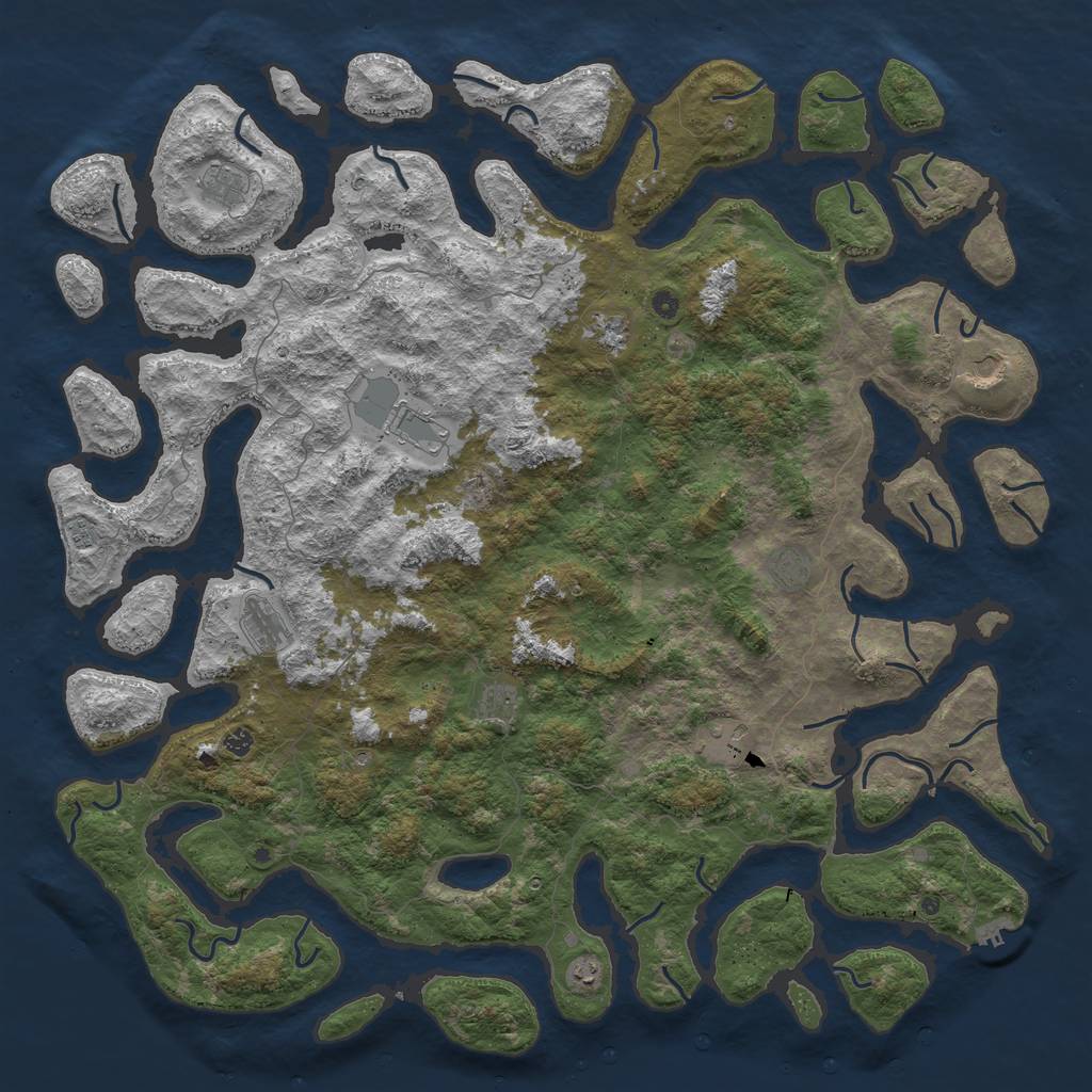 Rust Map: Procedural Map, Size: 6000, Seed: 39648066, 15 Monuments