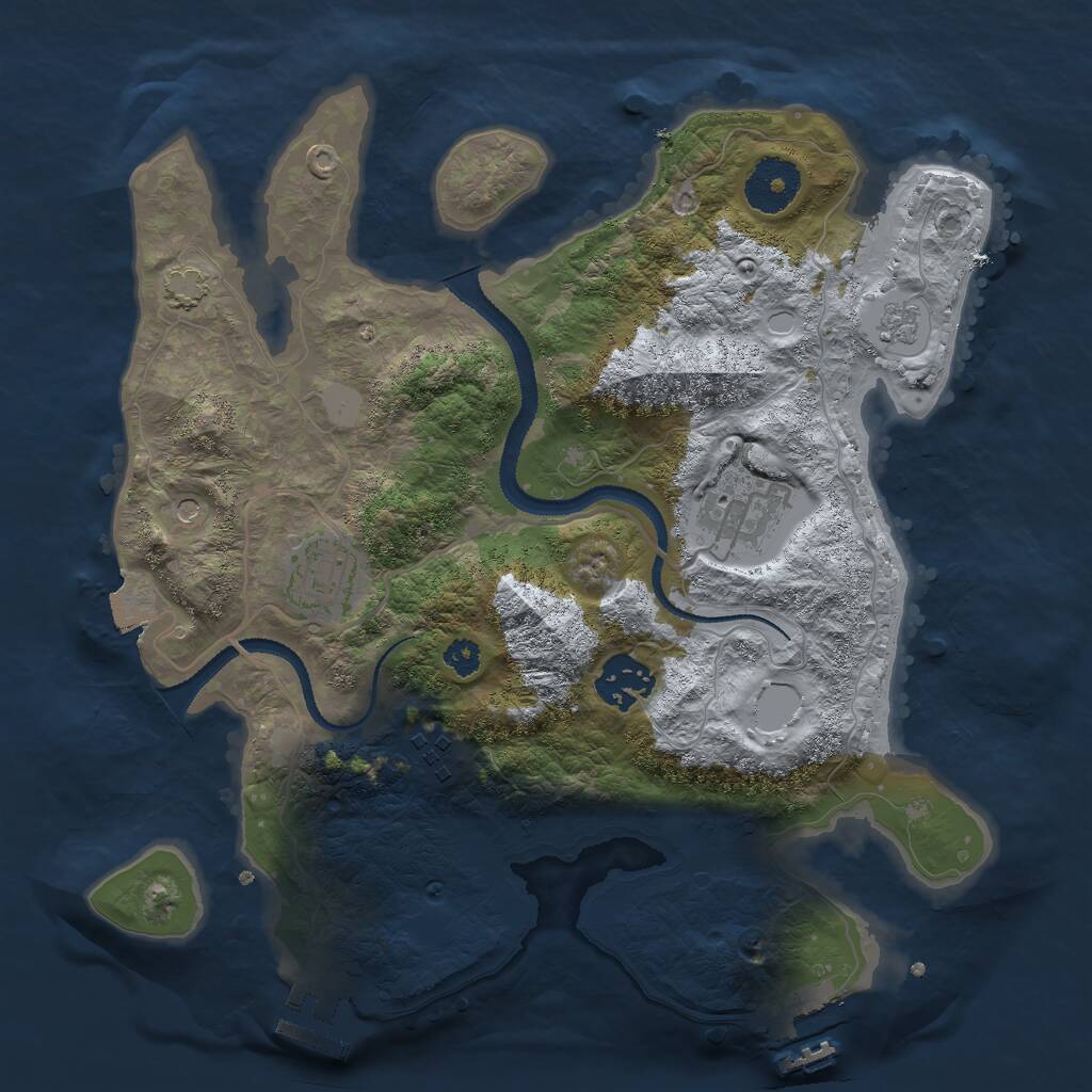 Rust Map: Procedural Map, Size: 3000, Seed: 115925, 10 Monuments