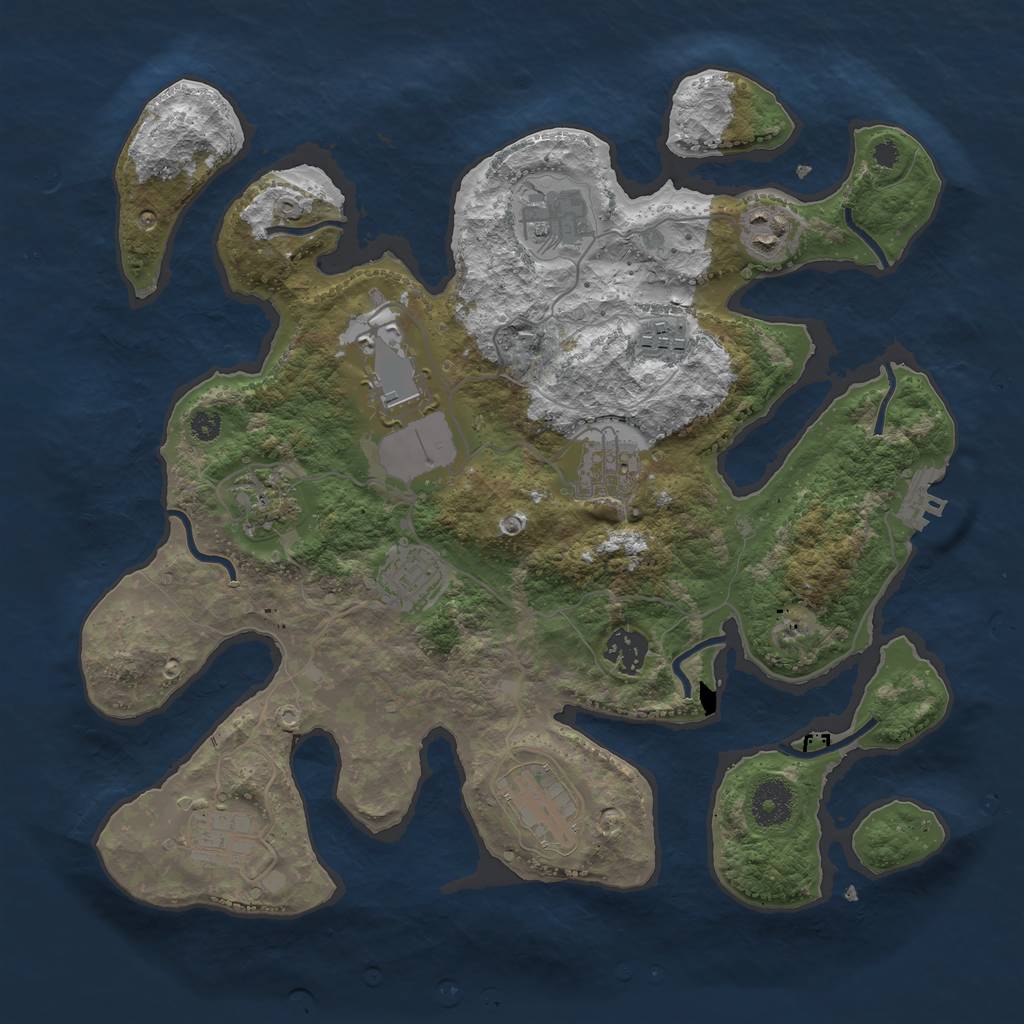 Rust Map: Procedural Map, Size: 3500, Seed: 1504884076, 13 Monuments