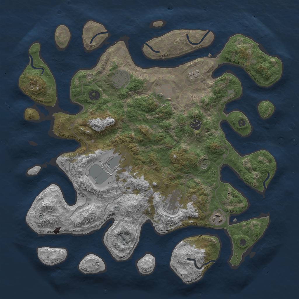 Rust Map: Procedural Map, Size: 4000, Seed: 1457498521, 10 Monuments