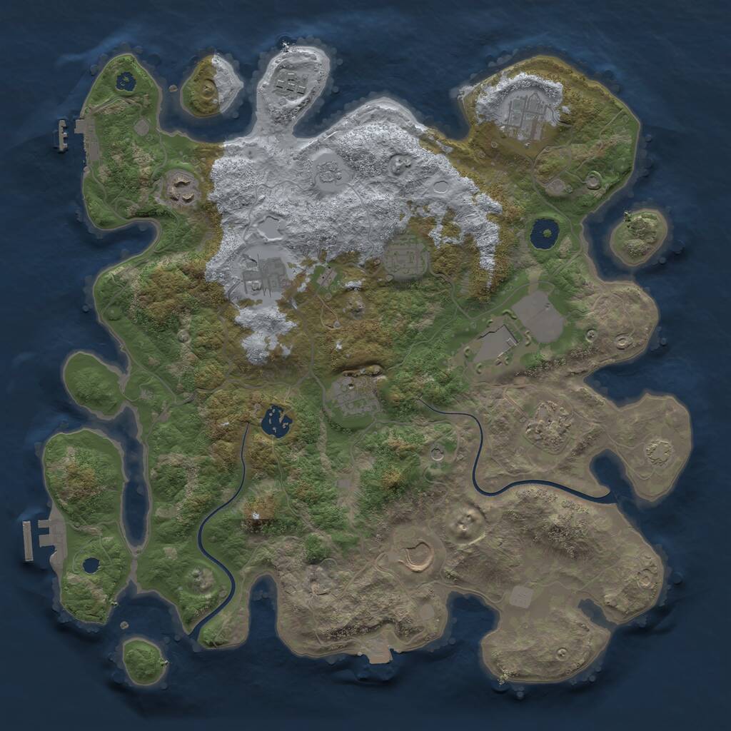 Rust Map: Procedural Map, Size: 3700, Seed: 1713858784, 16 Monuments