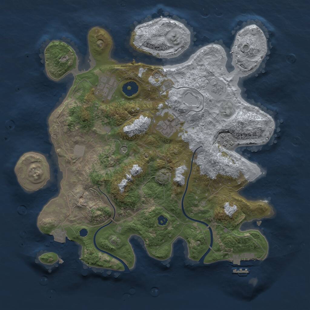 Rust Map: Procedural Map, Size: 3100, Seed: 1341920825, 8 Monuments